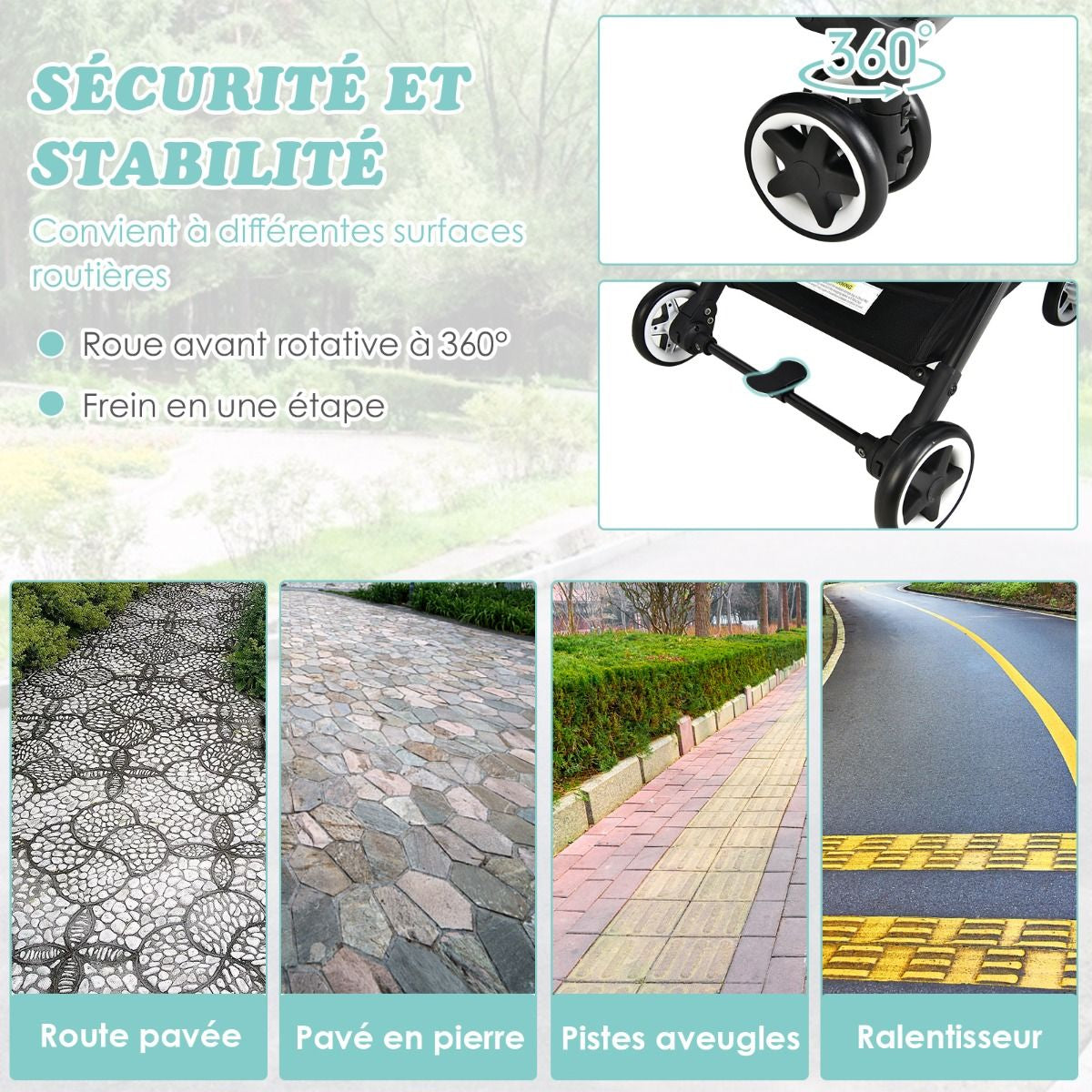 Poussette De Voyage Pour Bébé Avec Pare-Soleil Inclinable Porte-Gobelet Harnais 5 Points Dossier Réglable Chancelière Rangement Inférieur Gris/Noir