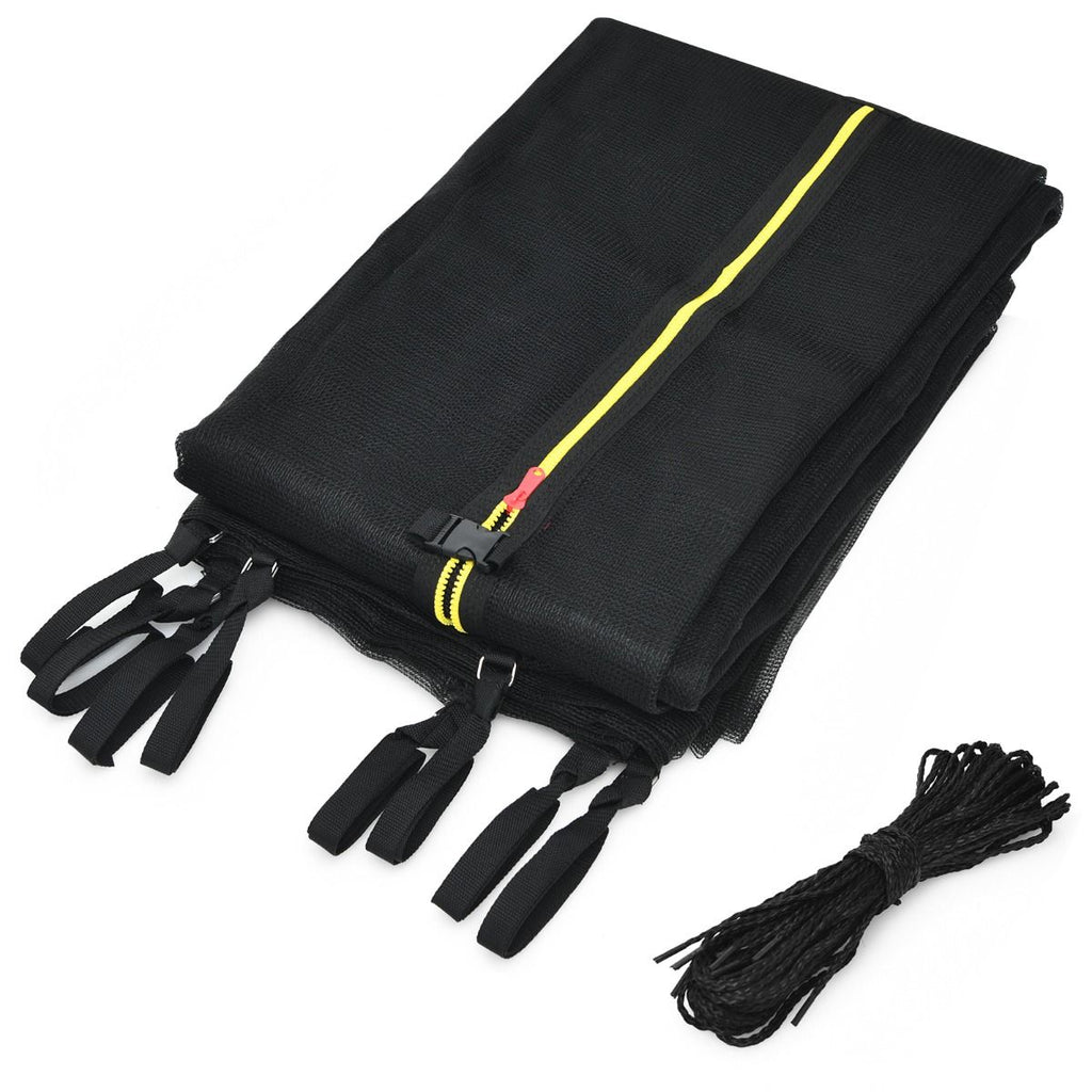 Filet De Sécurité Pour Trampoline 488 Cm Avec 11 Poteaux Fermeture Eclair Double Et Boucles De Protection Intérieur/Extérieur