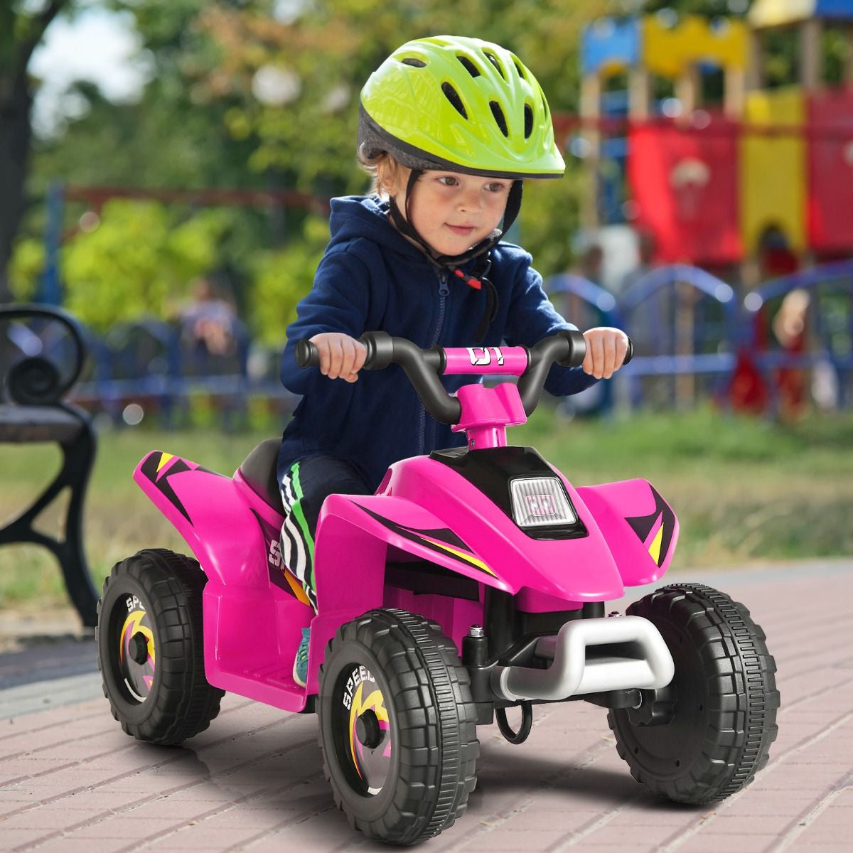 Quad Buggy Electrique Pour Enfant 6 V 4,5 Km-H MAX Voiture Pour Enfants De 3 Ans+ Blanc/Bleu/Noir/Rouge/Rose