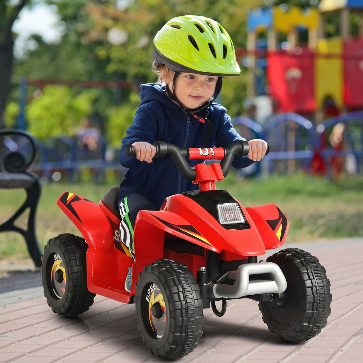 Quad Buggy Electrique Pour Enfant 6 V 4,5 Km-H MAX Voiture Pour Enfants De 3 Ans+ Blanc/Bleu/Noir/Rouge/Rose