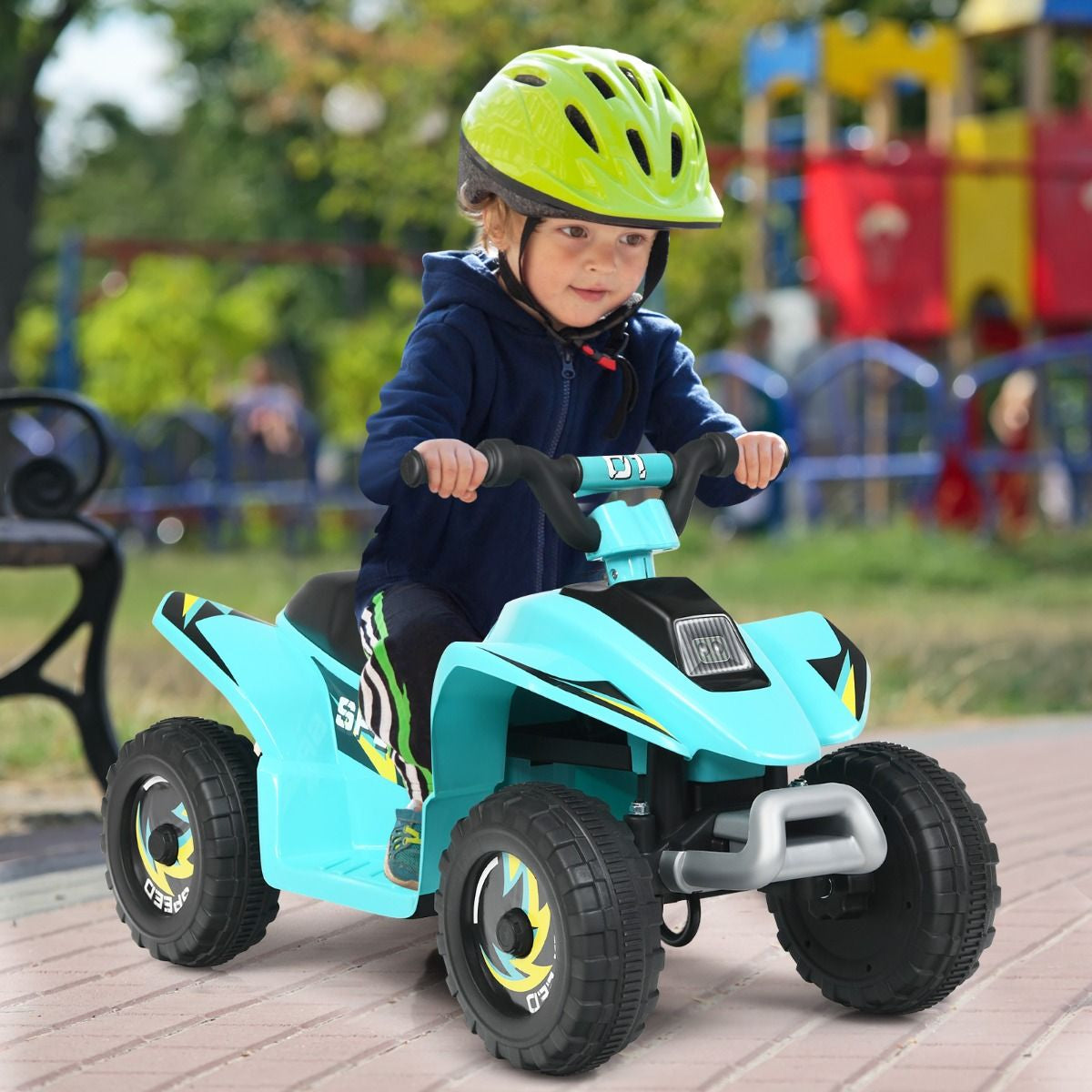 Quad Buggy Electrique Pour Enfant 6 V 4,5 Km-H MAX Voiture Pour Enfants De 3 Ans+ Blanc/Bleu/Noir/Rouge/Rose
