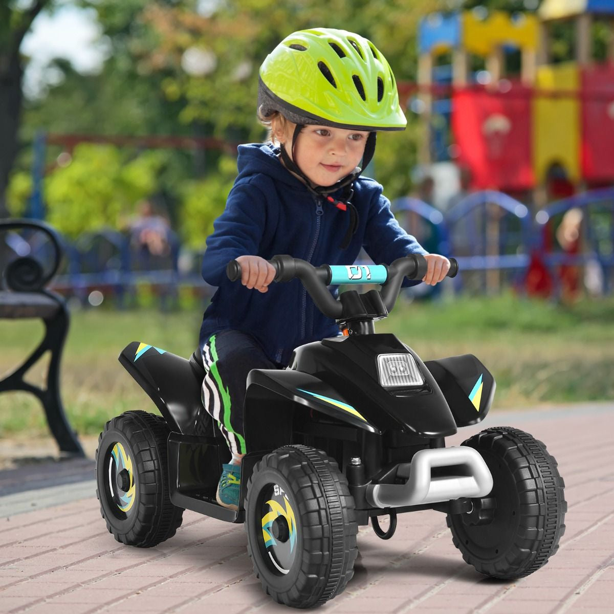 Quad Buggy Electrique Pour Enfant 6 V 4,5 Km-H MAX Voiture Pour Enfants De 3 Ans+ Blanc/Bleu/Noir/Rouge/Rose